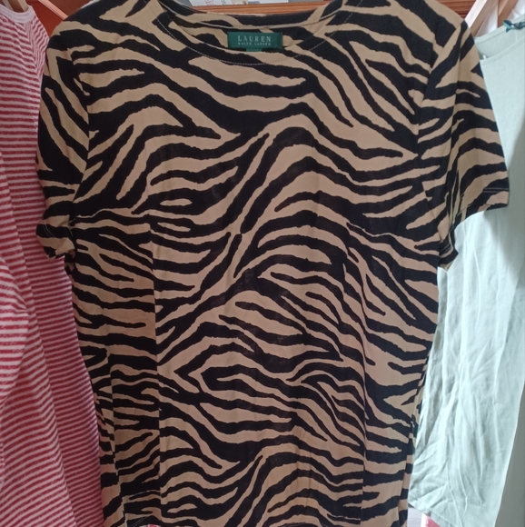 Lauren Ralph Lauren Animal print short sleeve cotton shirt NWT XL - Picture 2 of 4